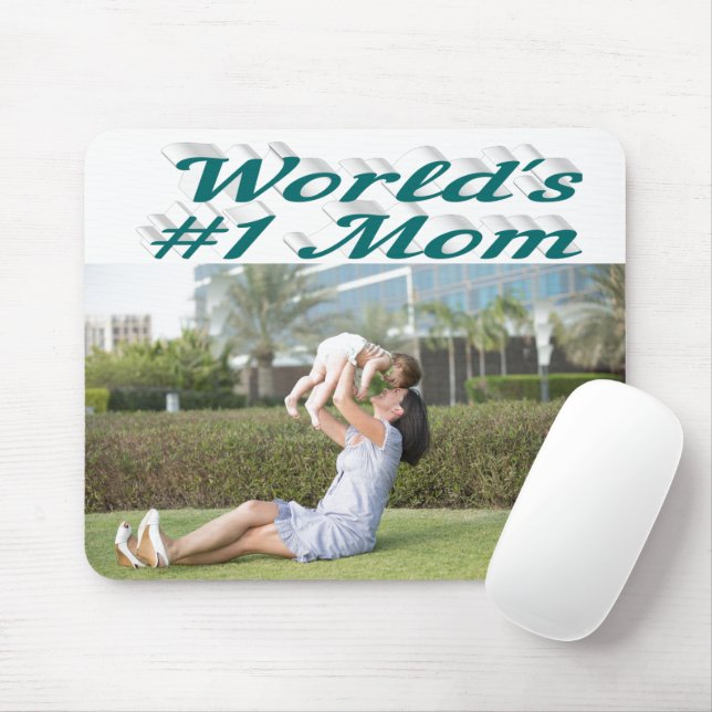 Mum green photo  mouse mat (With Mouse)