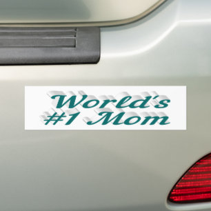 Mum green text bumper sticker