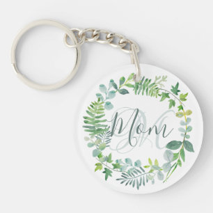 Mum Greenery Foliage Watercolor Foliage Photo Key Ring