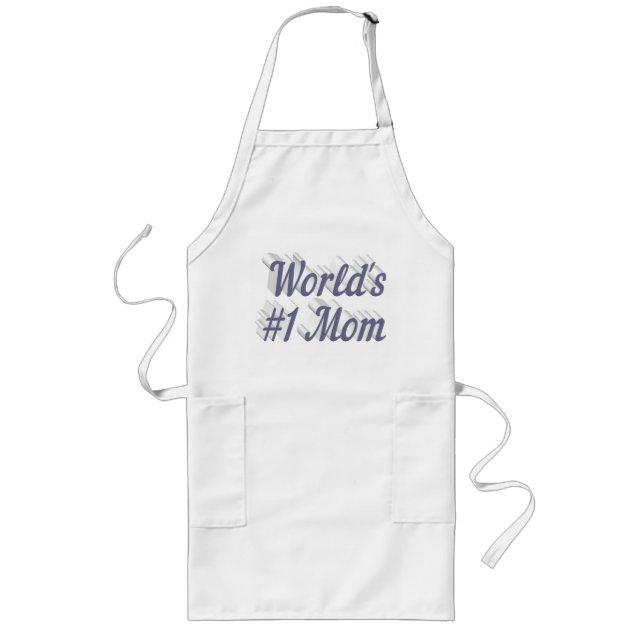 Mum grey text long apron (Front)