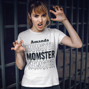 Mum Halloween Momster fall spooky season Tri-Blend Shirt