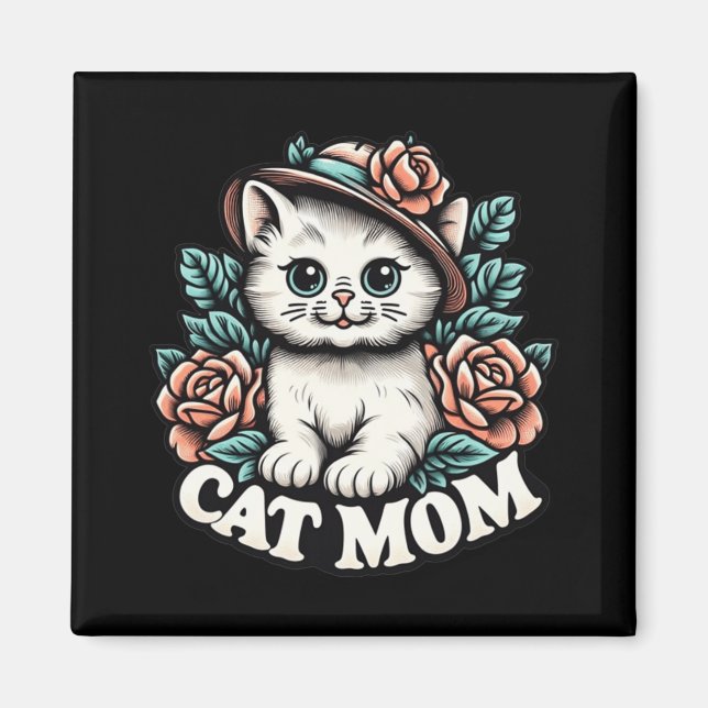Mum Happy Mothers Day For Cat Lovers Family Matchi Magnet (Front)