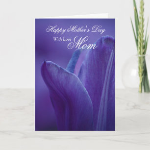 Mum / Happy Mother's Day - Purple Tulip Card