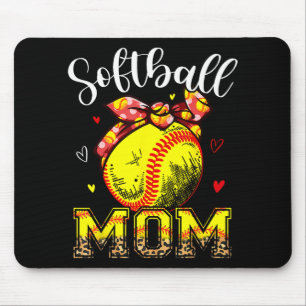 Mum Headband Leopard Softball Ball Mothers Day Mam Mouse Mat