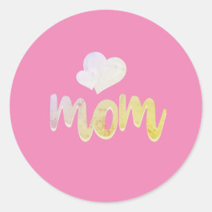 Mum - Heart   Classic Round Sticker