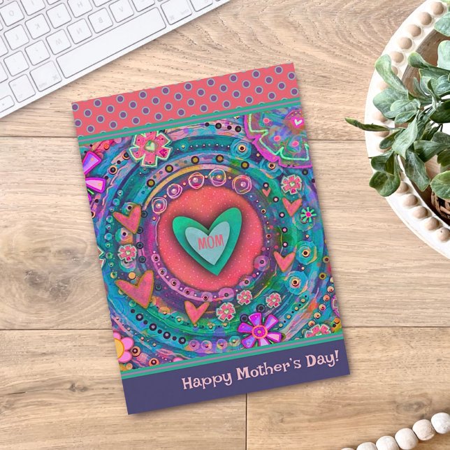 Mum Heart Floral Pretty Unique Mother’s Day Card (Creator Uploaded)