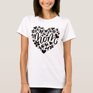 Mum  Heart Flowers T-Shirt