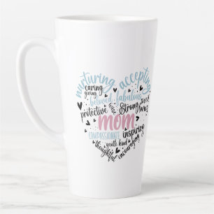 Mum Heart Loving Caring Sweet Gentle Latte Mug
