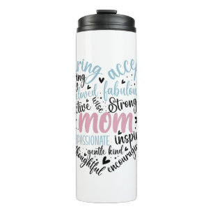 Mum Heart Loving Caring Sweet Gentle  Thermal Tumbler