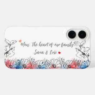 Mum, Heart of Family Custom Photo Gift iPhone 16 Case