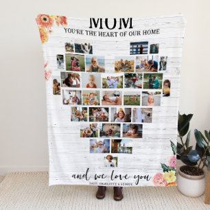 Mum   Heart of Our Home Photo Collage Fleece Blanket