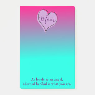 Mum Heart Purple and Blue Ombre Post-it Notes