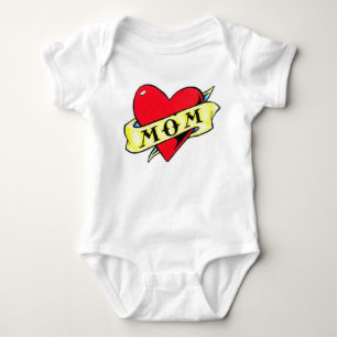 Mum Heart Tattoo Baby Bodysuit