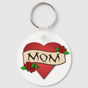 Mum heart tattoo keychain