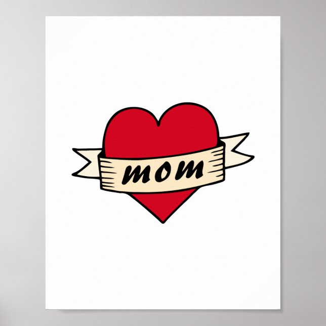 Mum heart tattoo poster (Front)