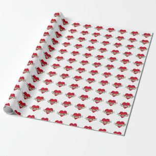 Mum heart tattoo wrapping paper