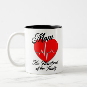 Mum Heartbeat of the Family Mother's Day Birthday Two-Tone Coffee Mug