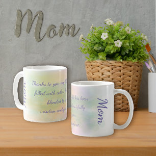 Mum Heartfelt Quote Watercolor Pastel Colours Coffee Mug