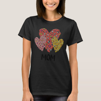 Mum  Hearts Leopard Plaid Vlentines Day Boys Girls T-Shirt