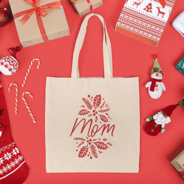 Mum Holly Berry Red Holiday T-Shirt Tote Bag (Creator Uploaded)