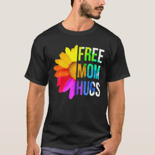 Mum Hugs Gay Pride LGBT Daisy Rainbow Flower T-Shirt
