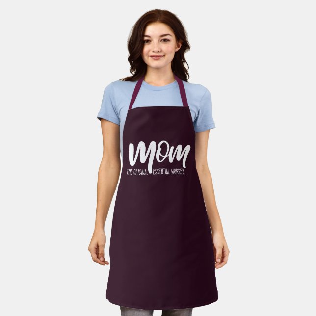 Mum Humour | Moms the Original Essential Worker Apron (Worn)