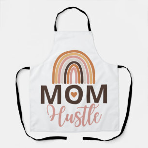Mum hustle, Rainbow boho with heart Apron