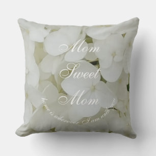 Mum Hydrangea Flowers Floral White Elegant Blossom Cushion
