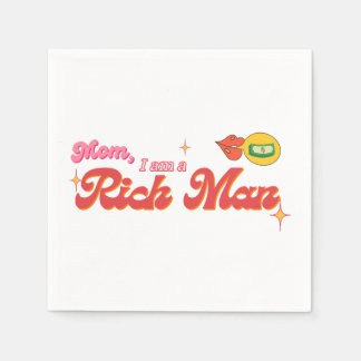Mum, I am a Rich Man Cocktail Napkin