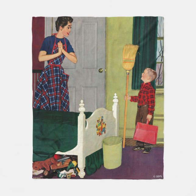 Mum, I Cleaned My Room! Fleece Blanket (Front)