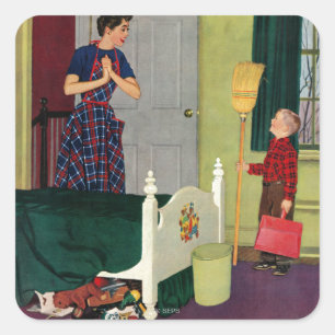 Mum, I Cleaned My Room! Square Sticker