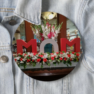 "Mum, I Love You" – A Heartfelt Floral Tribute 6 Cm Round Badge