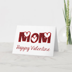 Mum I Love You Cute Cupid Typography Valentine Holiday Card