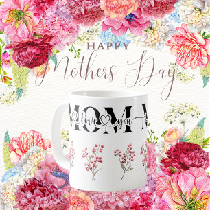 Mum I Love You Red Berries  Coffee Mug