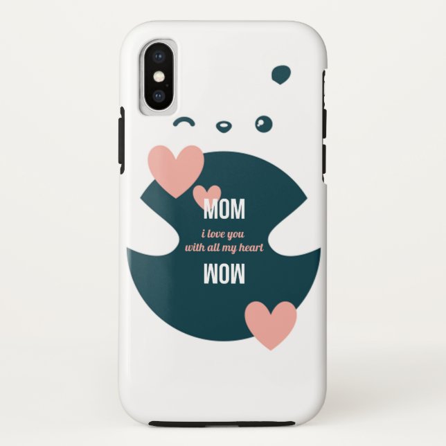 Mum, I Love You With All My Heart-Sweet Valentine Case-Mate iPhone Case (Back)