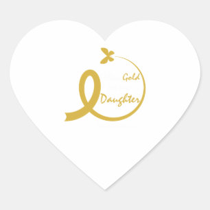 Mum I Wear Gold For My Daughter Childhood Cancer A Heart Sticker