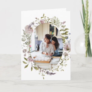 Mum I'd Choose You As A Friend   Floral Photo   Holiday Card