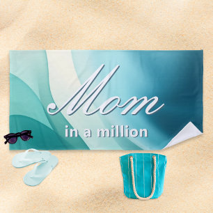 Mum In A Million Elegant Aqua Mother's Day Beach Towel