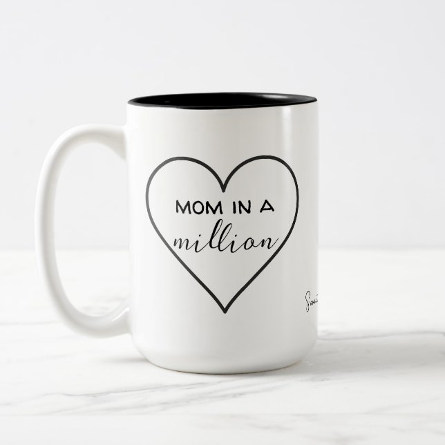 "Mum in a Million" Heart Mug | Mother’s Day Gift (Left)