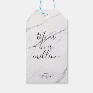 Mum in a Million   White Marble Mother's Day Gift Tags