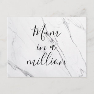 Mum in a Million White Marble Mother's Day Postcard