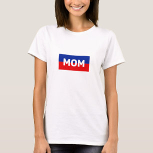 Mum in Blue & Red Stripes T-Shirt