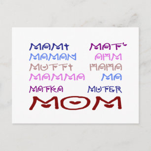 Mum in Different Languages (Mother's Day) Postcard