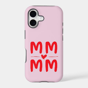 Mum Initials Heart Pink Minimalist Design