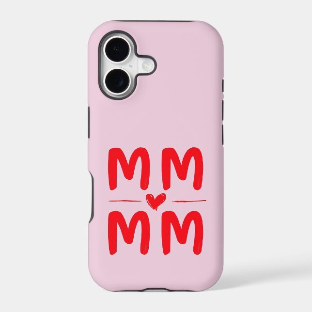 Mum Initials Heart Pink Minimalist Design (Back)