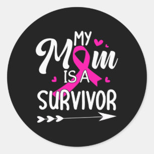 Mum Is A Survivor Breast Cancer Awareness 1  Classic Round Sticker