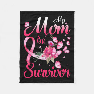 Mum Is A Survivor Breast Cancer Awareness Fleece Blanket