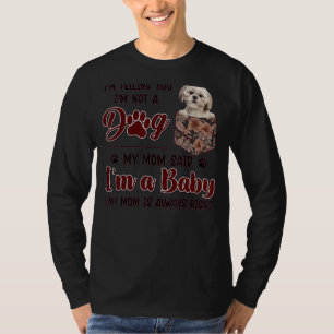 Mum Is Always Right Floral Shih Tzu Dog Pocket T-Shirt