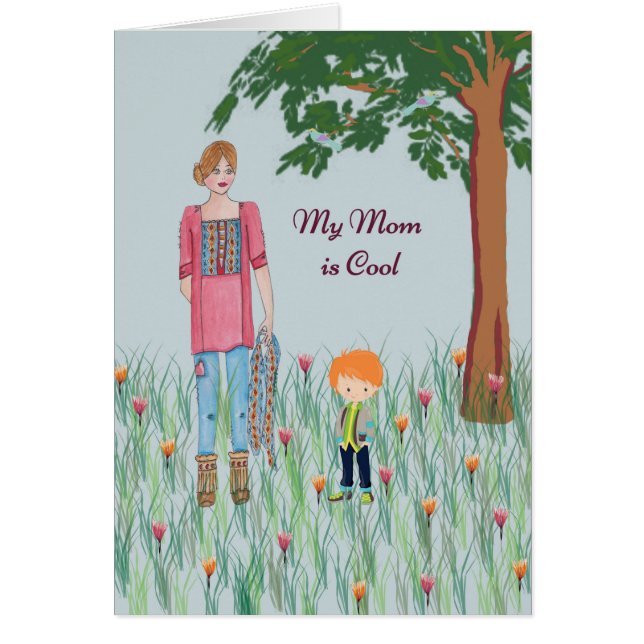 Mum is Cool Birthday Card from Young Son (Front)