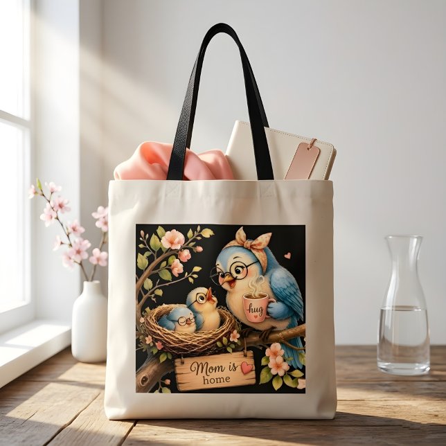 Mum Is Home Black Budget Tote Bag Gift (Creator Uploaded)